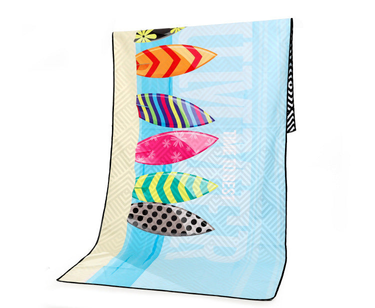 Blue Surf Board Beach Towel