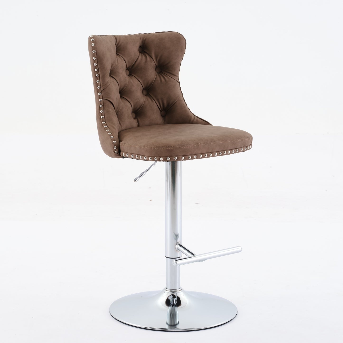 Swivel Brown PU leather Barstools