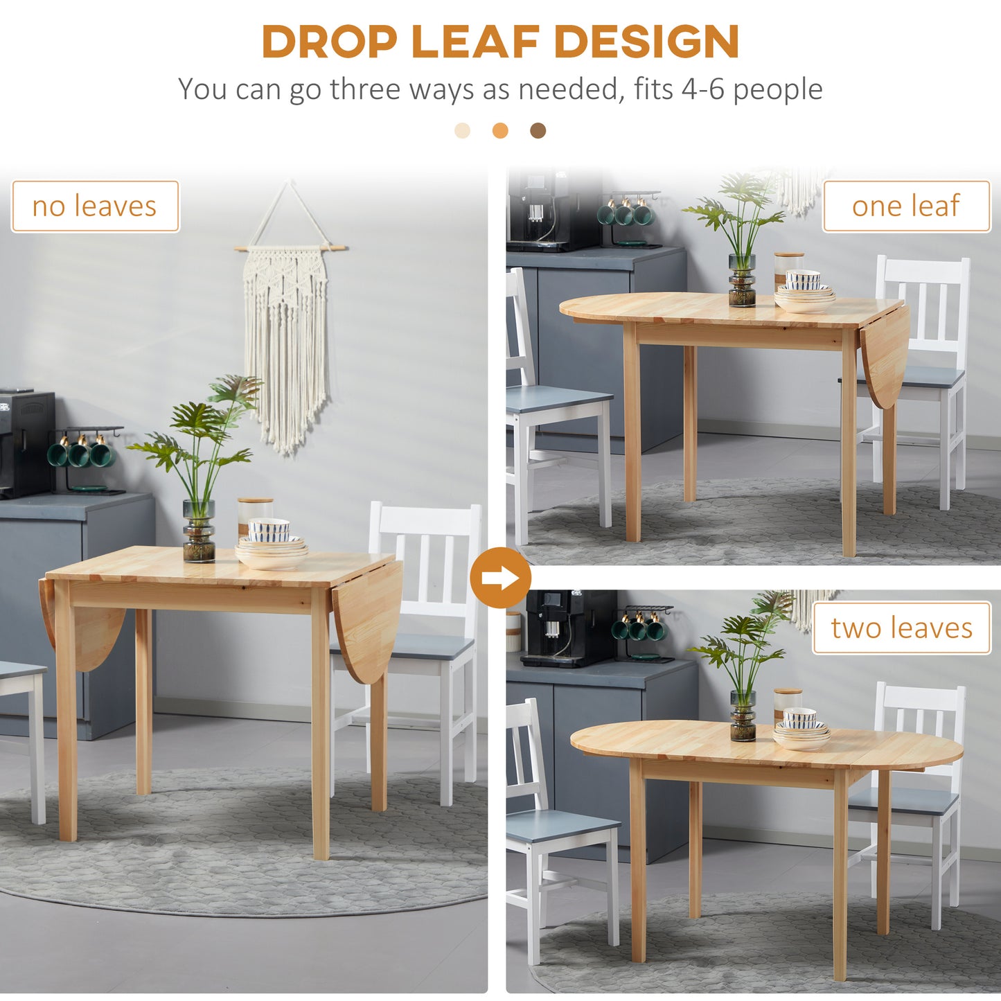 Natural Drop Leaf Table