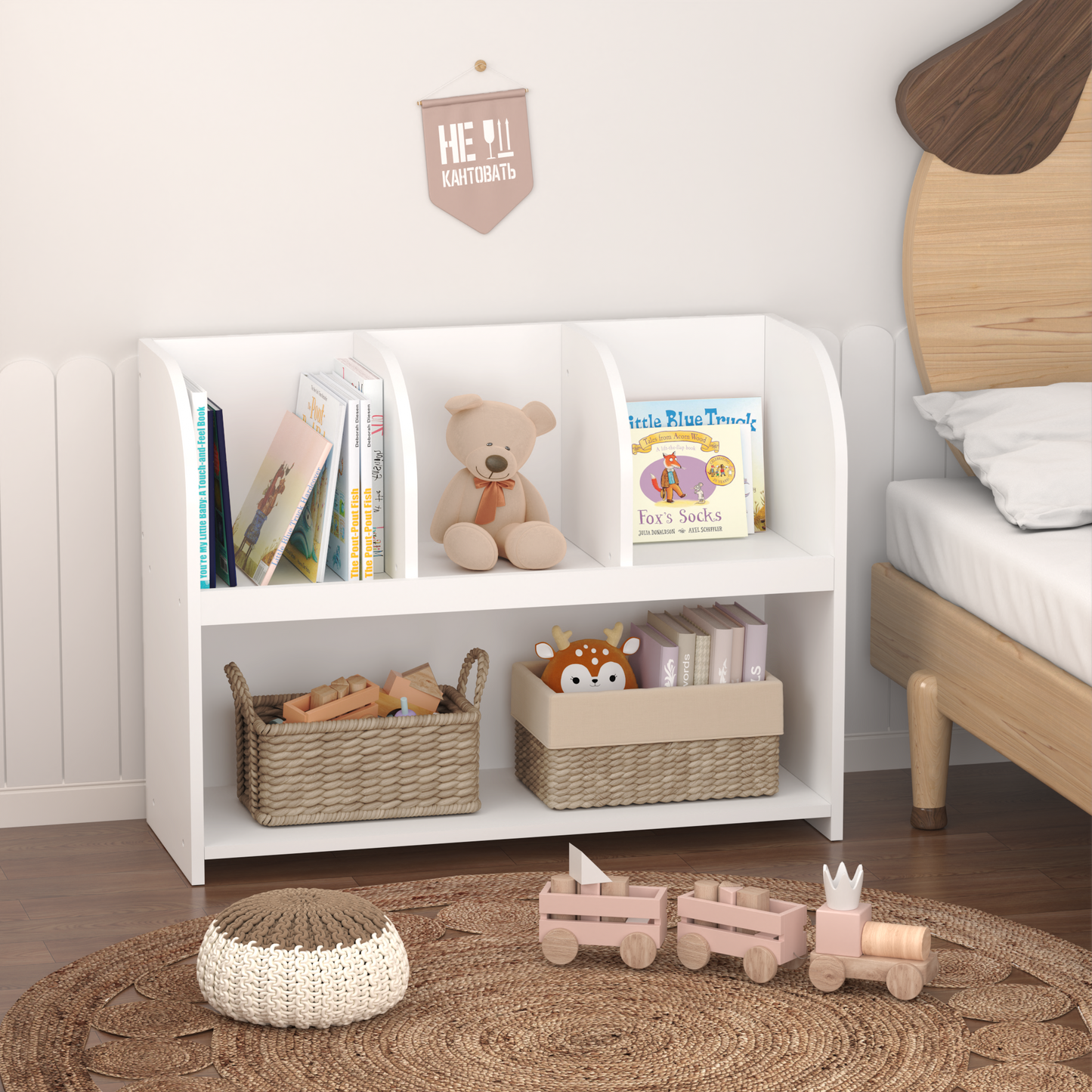 White Kids Bookcase