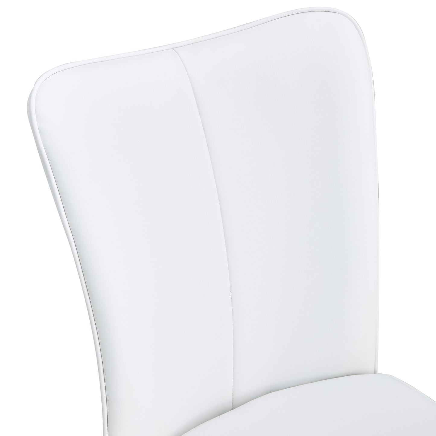 Modern Minimalist 4-Piece Set of White PU Dining Chairs