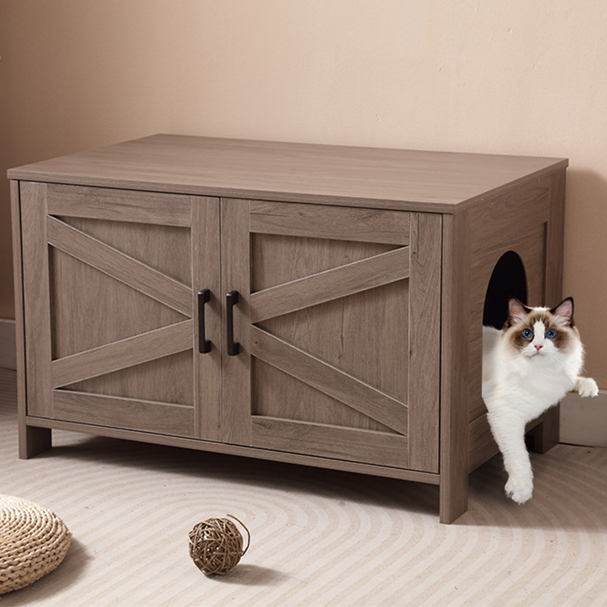 Enclosed Barn Style Cat Litter Box