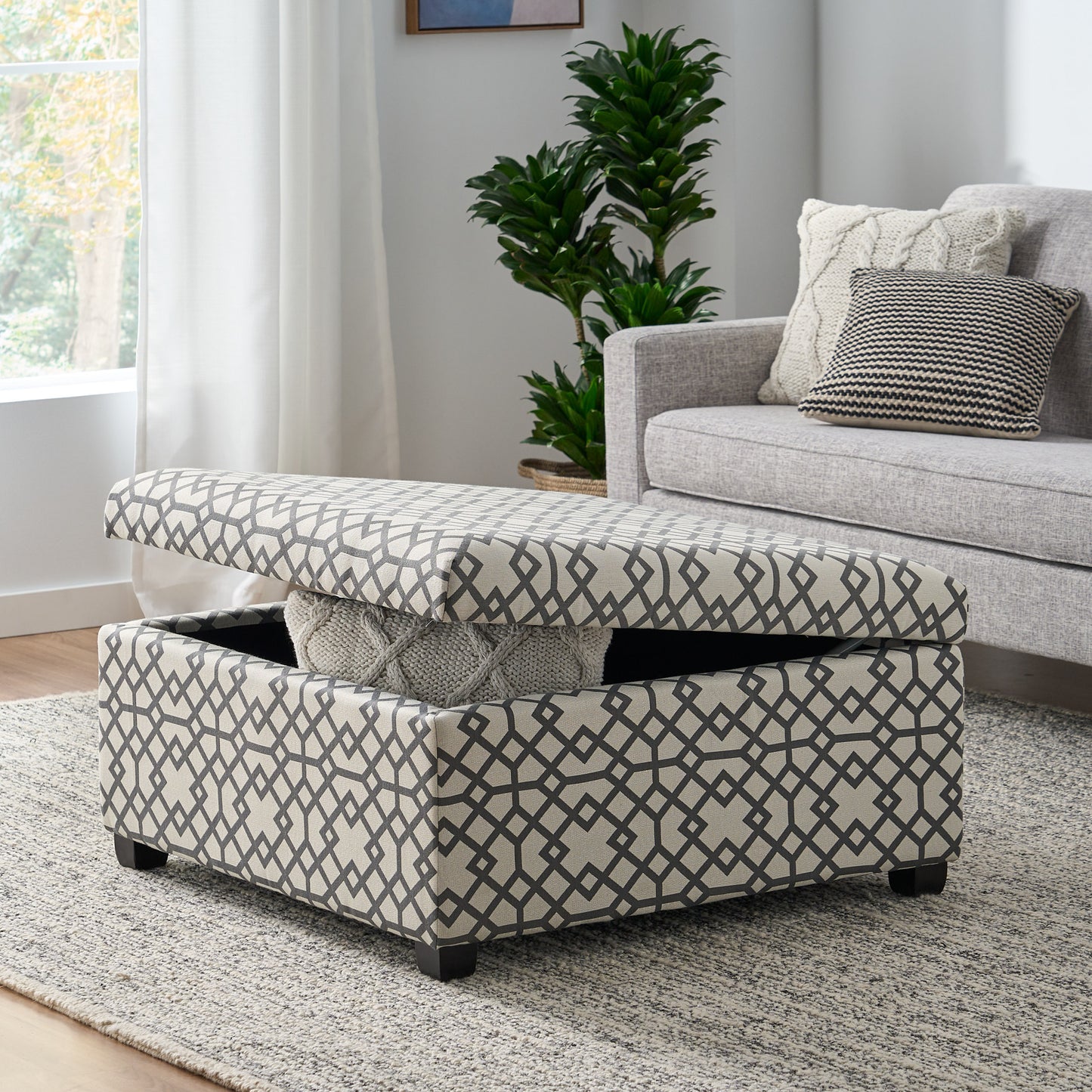 Large Square STORAGE OTTOMAN