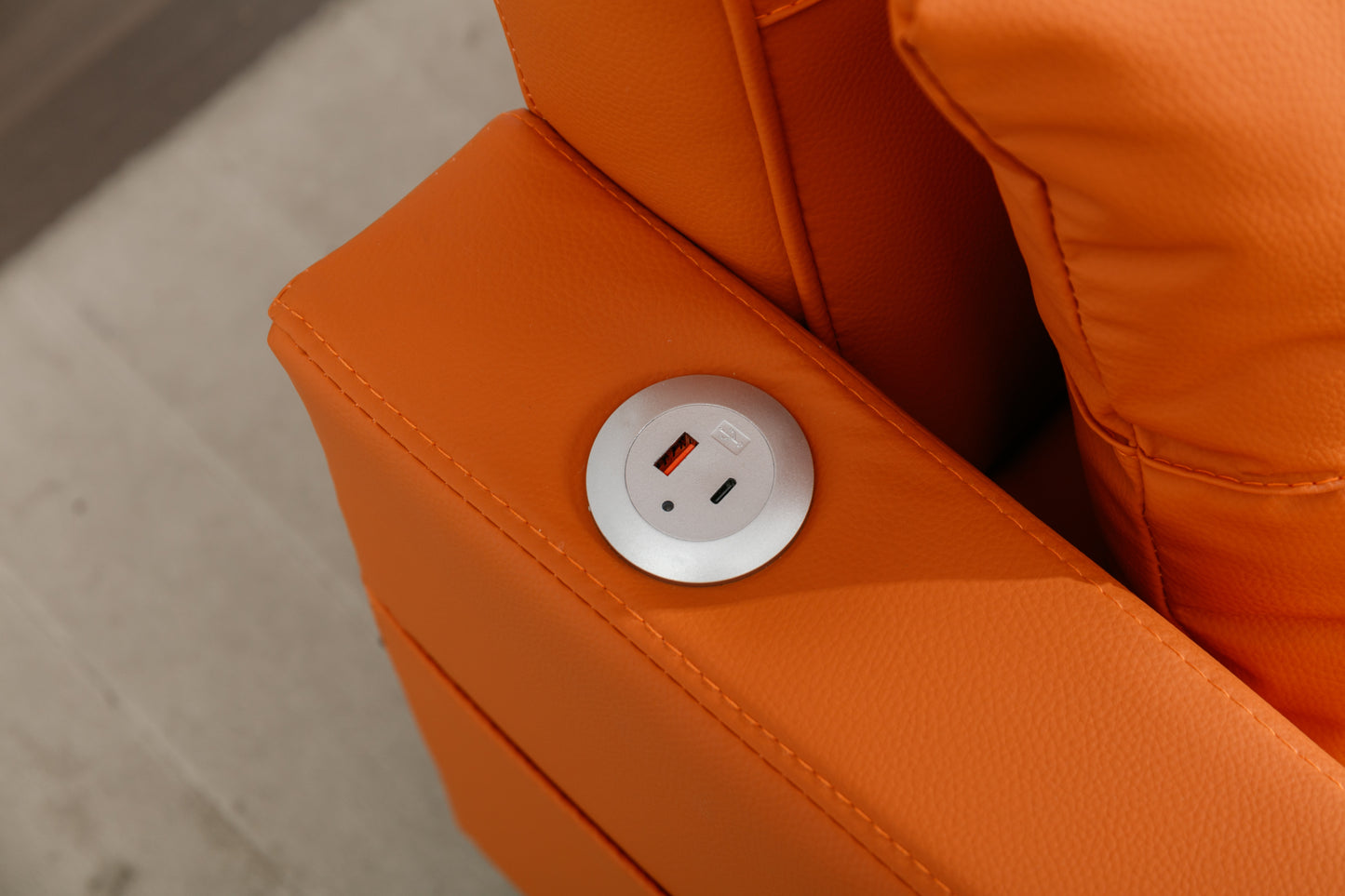 Orange Leather 3-in-1 Convertible Chair