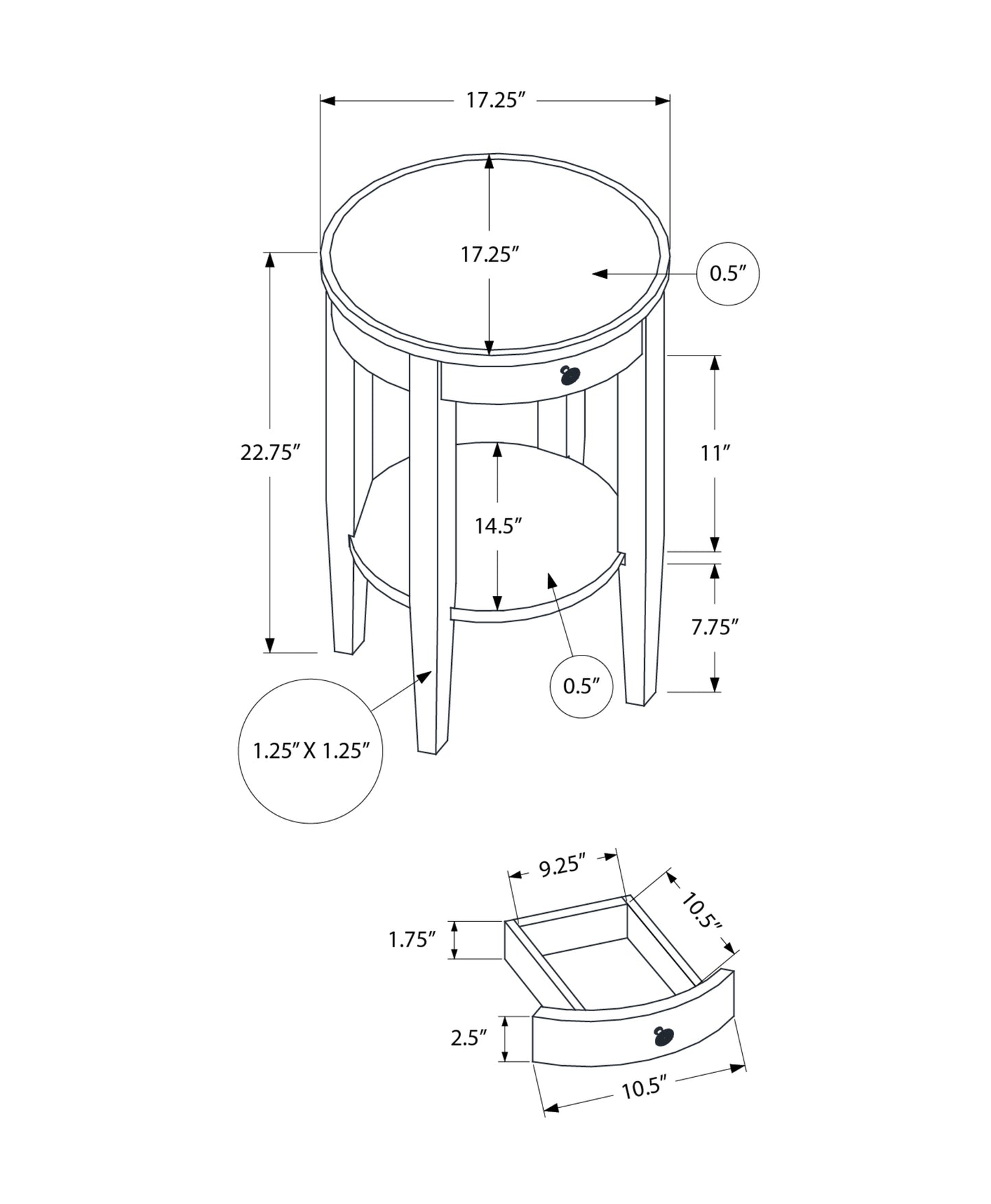 Minimalist 2 Tier Round End Table