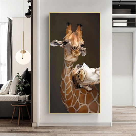 Cute Giraffe Canvas Paintings 