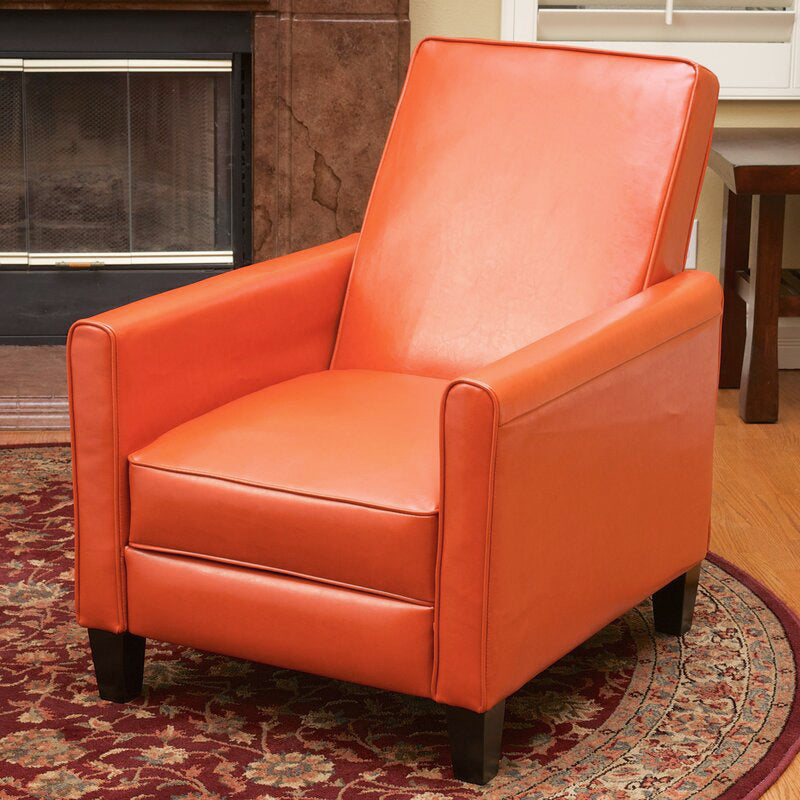 Recliner Push Back Chair for Elegant Home Décor Orange