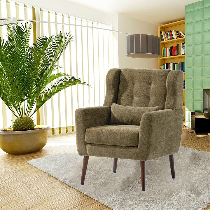 Olive Tufted Chenille Arm Chair