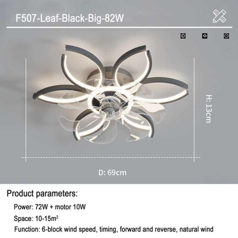 Intelligent Suction Floral Ceiling Fan Lamp