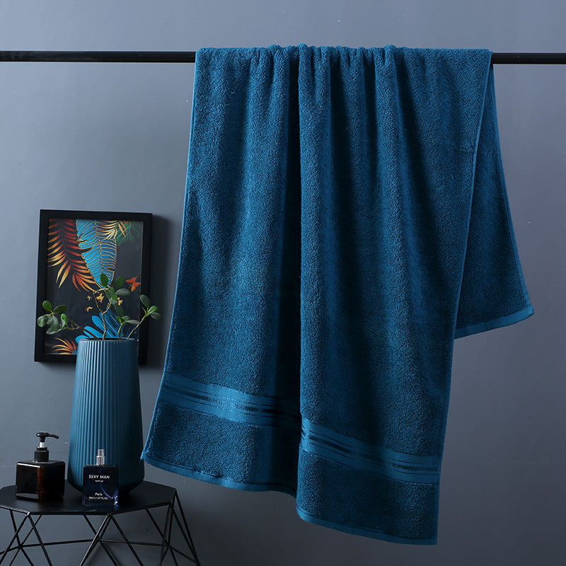 Pure Color Thick Cotton Bath Towel Set.