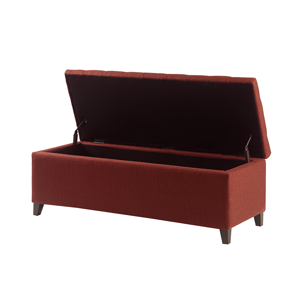 Rust Tufted Top Soft Close Storage Bench