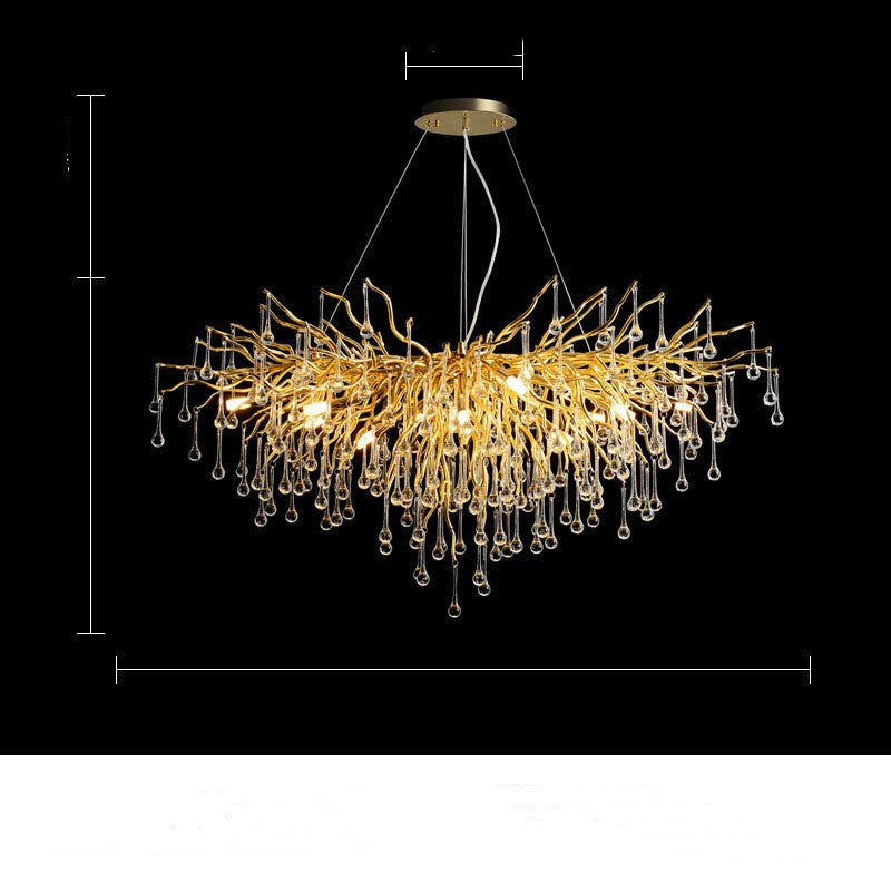 Postmodern Luxury Water Drop Crystal Chandelier.