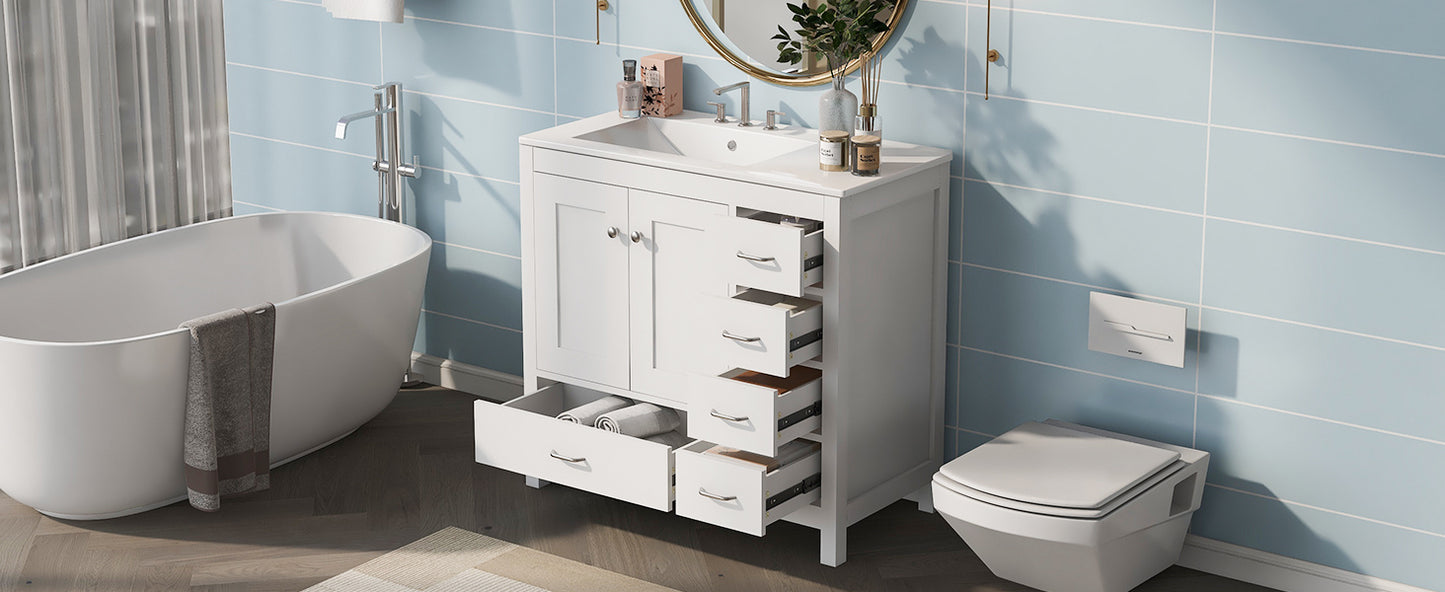 White Bathroom Vanity Sink Combo