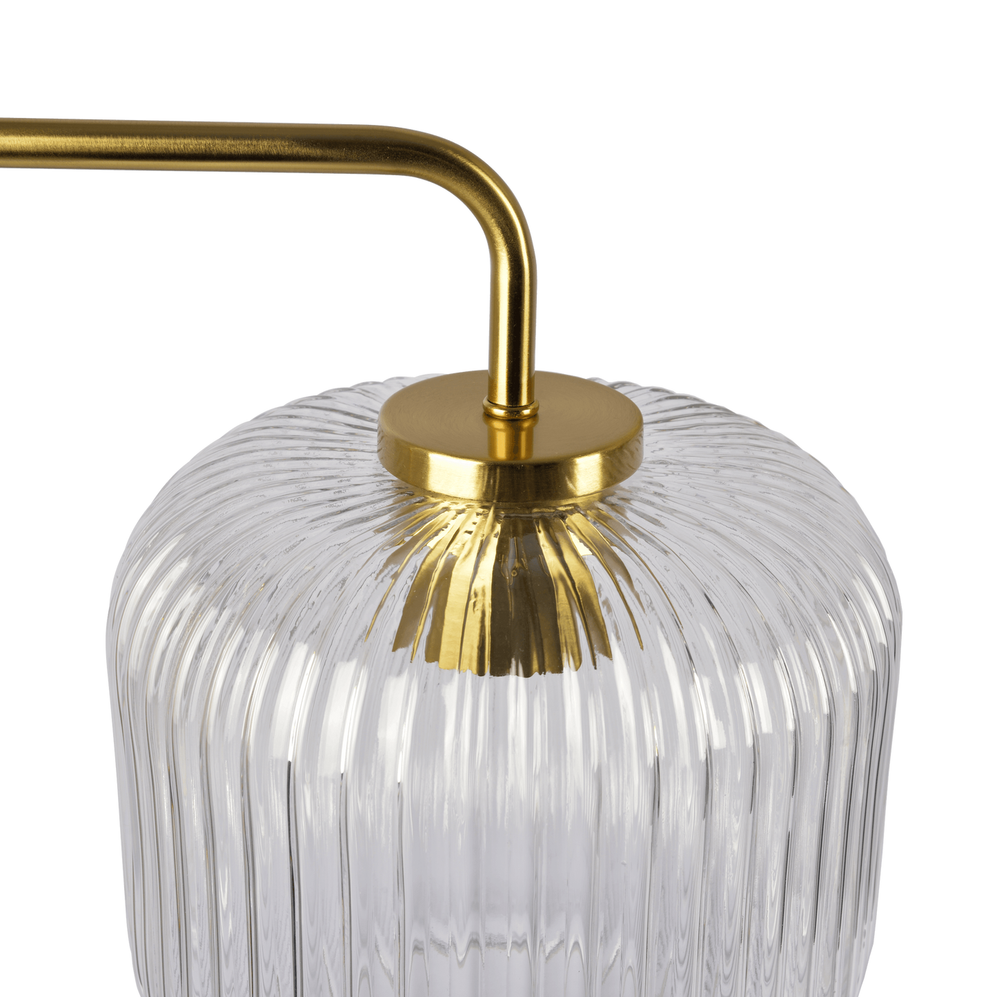 Haven Clear Glass & Brushed Gold Metal Table Lamp