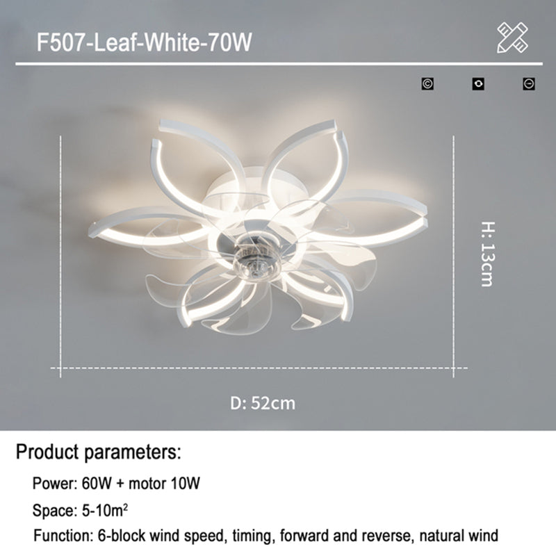 Intelligent Suction Floral Ceiling Fan Lamp