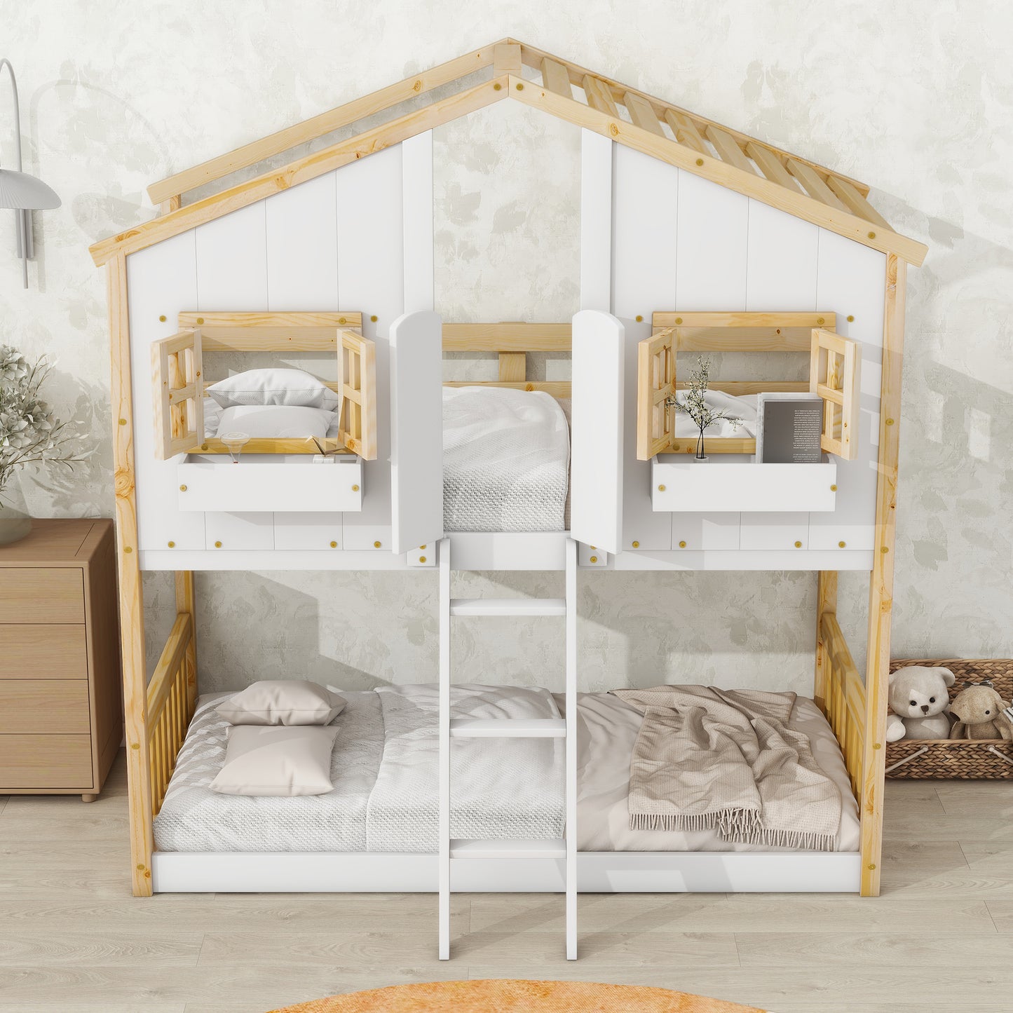 Twin over Twin  Townhouse Bunk Bed