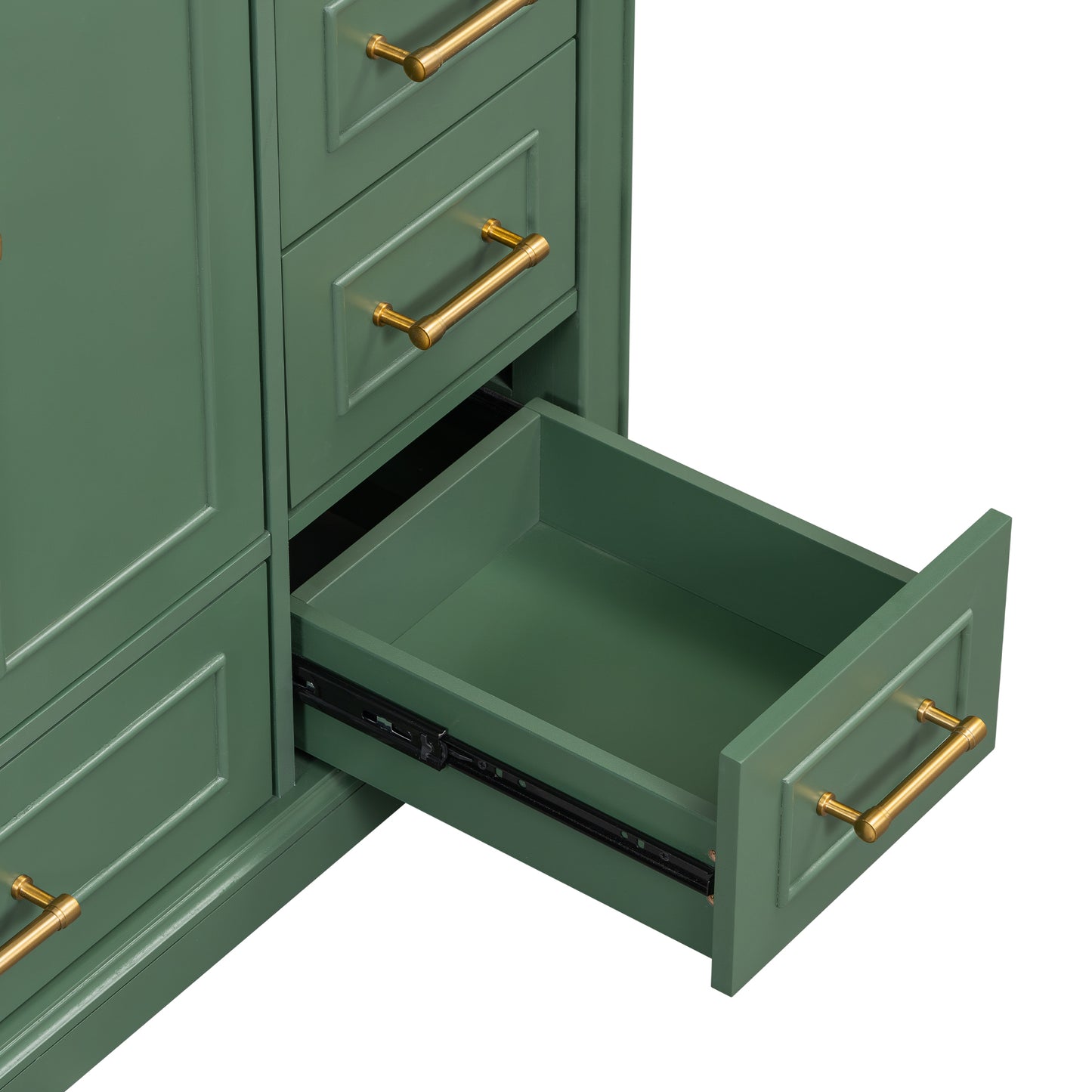 Green Bathroom Vanity with Resin Sink Set