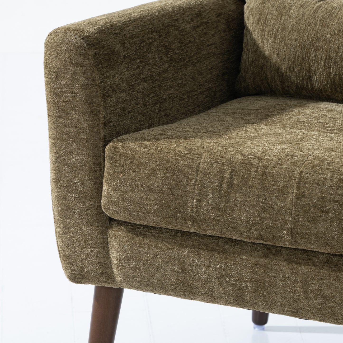 Olive Tufted Chenille Arm Chair