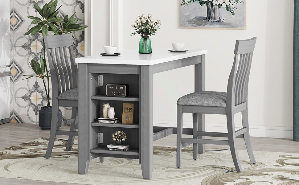 Grey 3-piece Counter Height Dining Set