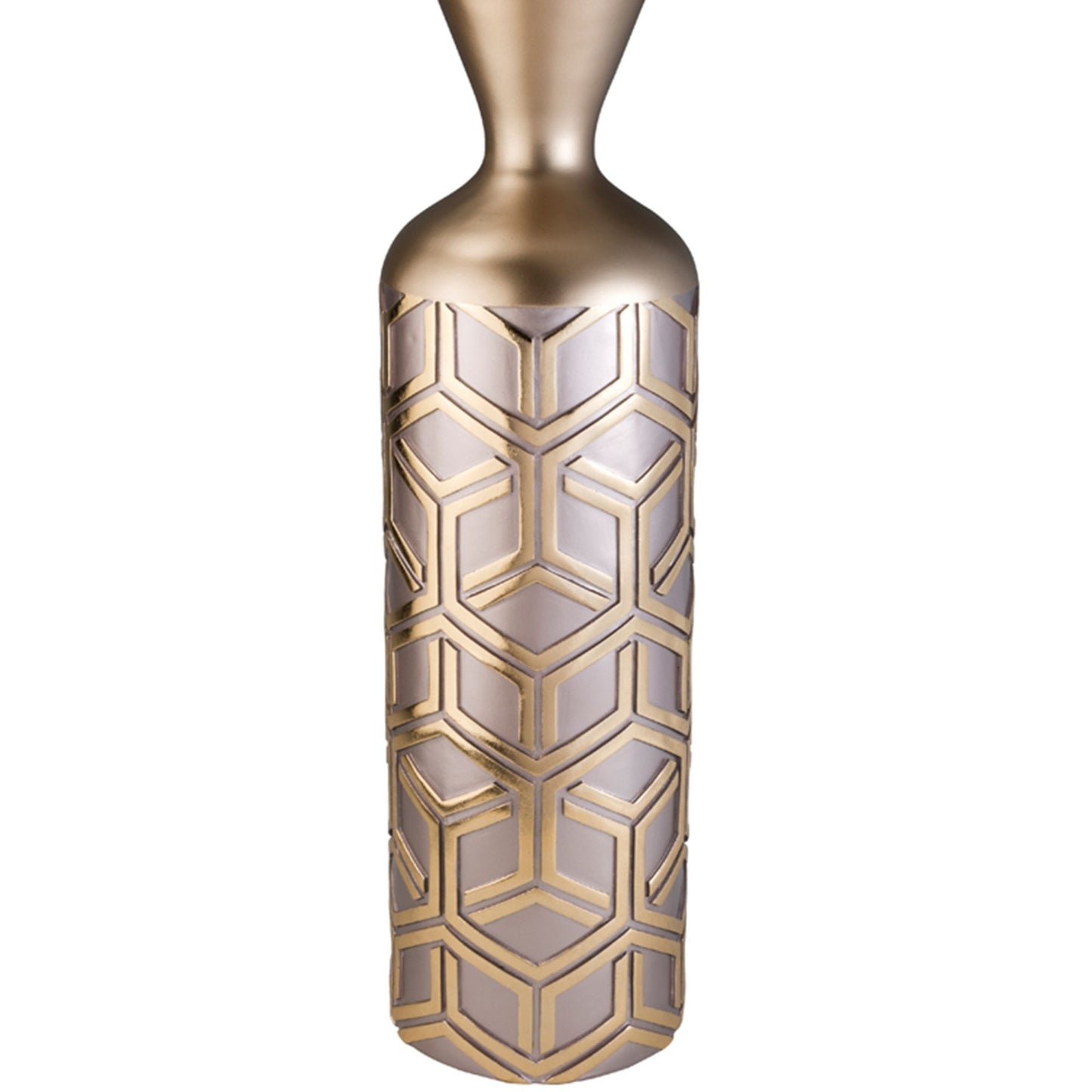 Rose Gold Geo 22" Tall Polyresin Decorative Vase