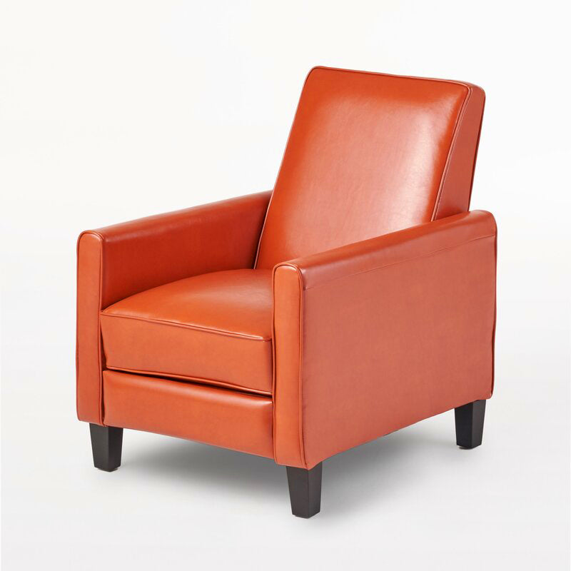 Recliner Push Back Chair for Elegant Home Décor Orange