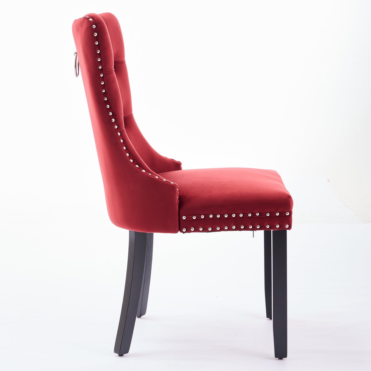 High-End Red Tufted Velvet Dining Chairs 2pc