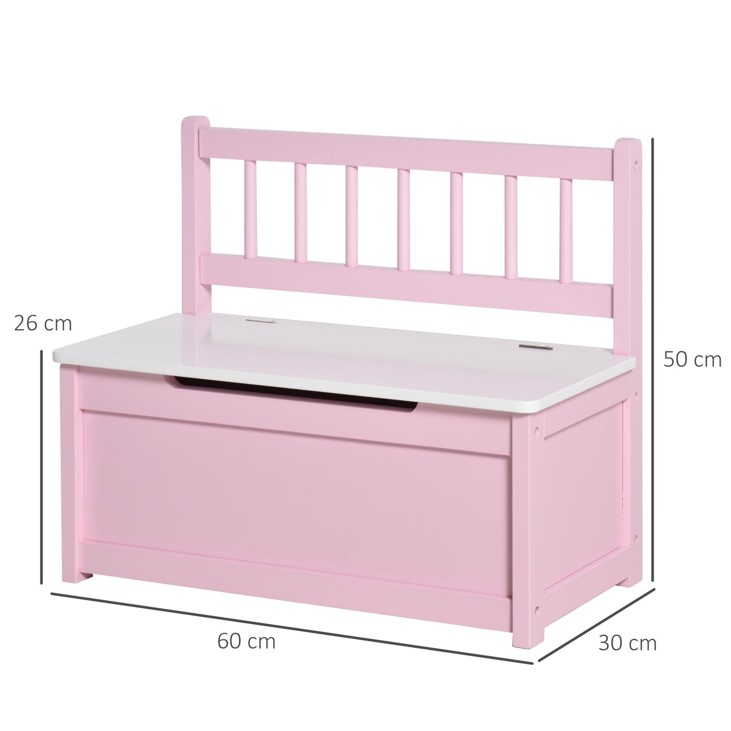 Pink Toddler Toy Box Storage Bench