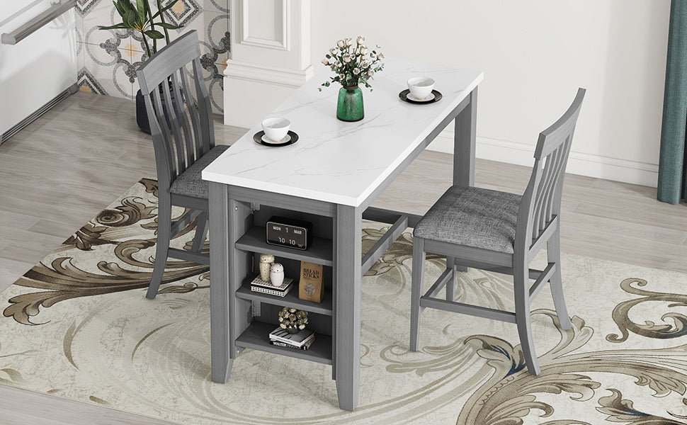 Grey 3-piece Counter Height Dining Set