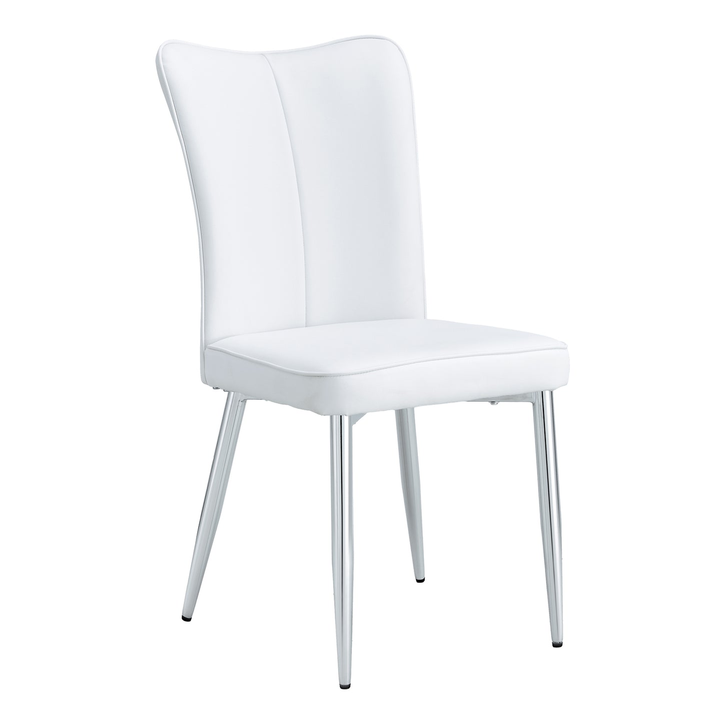 Modern Minimalist 4-Piece Set of White PU Dining Chairs