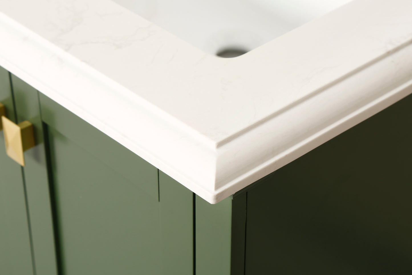 Green 60" Double Sink Vanity with Marble Countertop