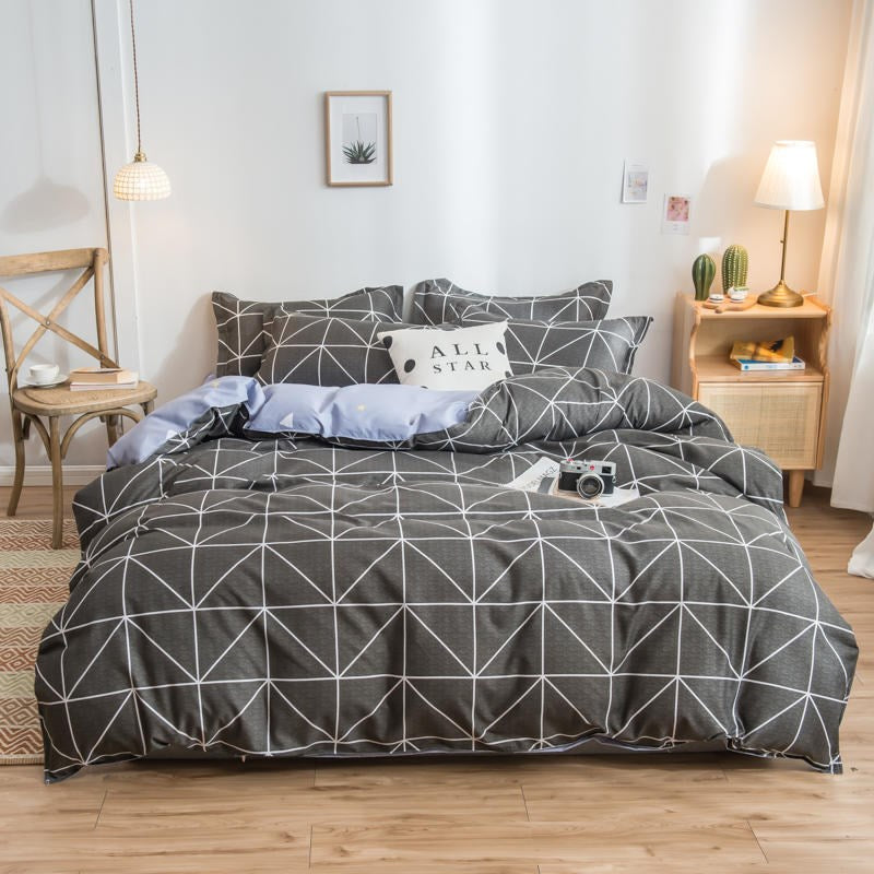 Grey Geo Cotton Quilt Duvet 