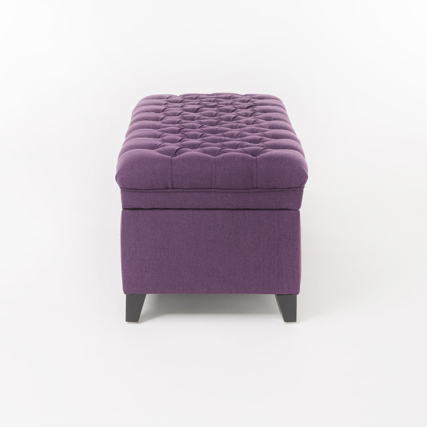 Purple Button Tufted Velvet Storage Bench