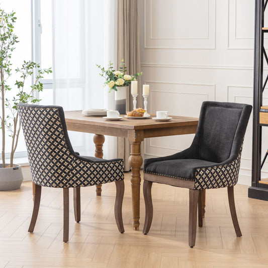 Unique Grey Diamond Back Velvet Dining Chairs