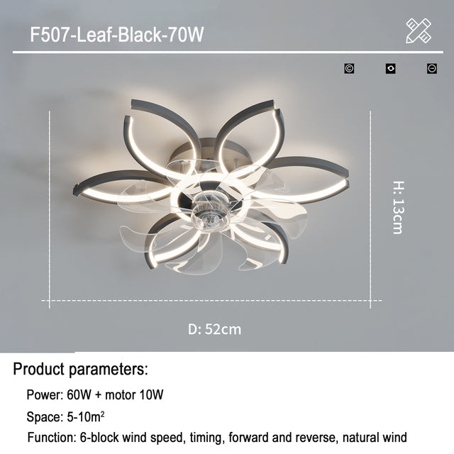 Intelligent Suction Floral Ceiling Fan Lamp