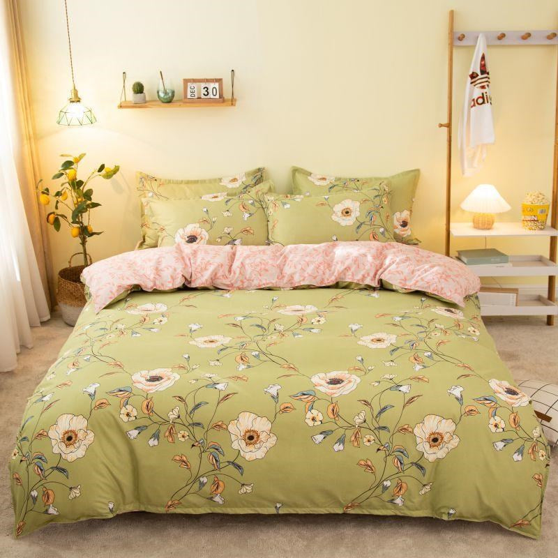 Green Floral Duvet Set