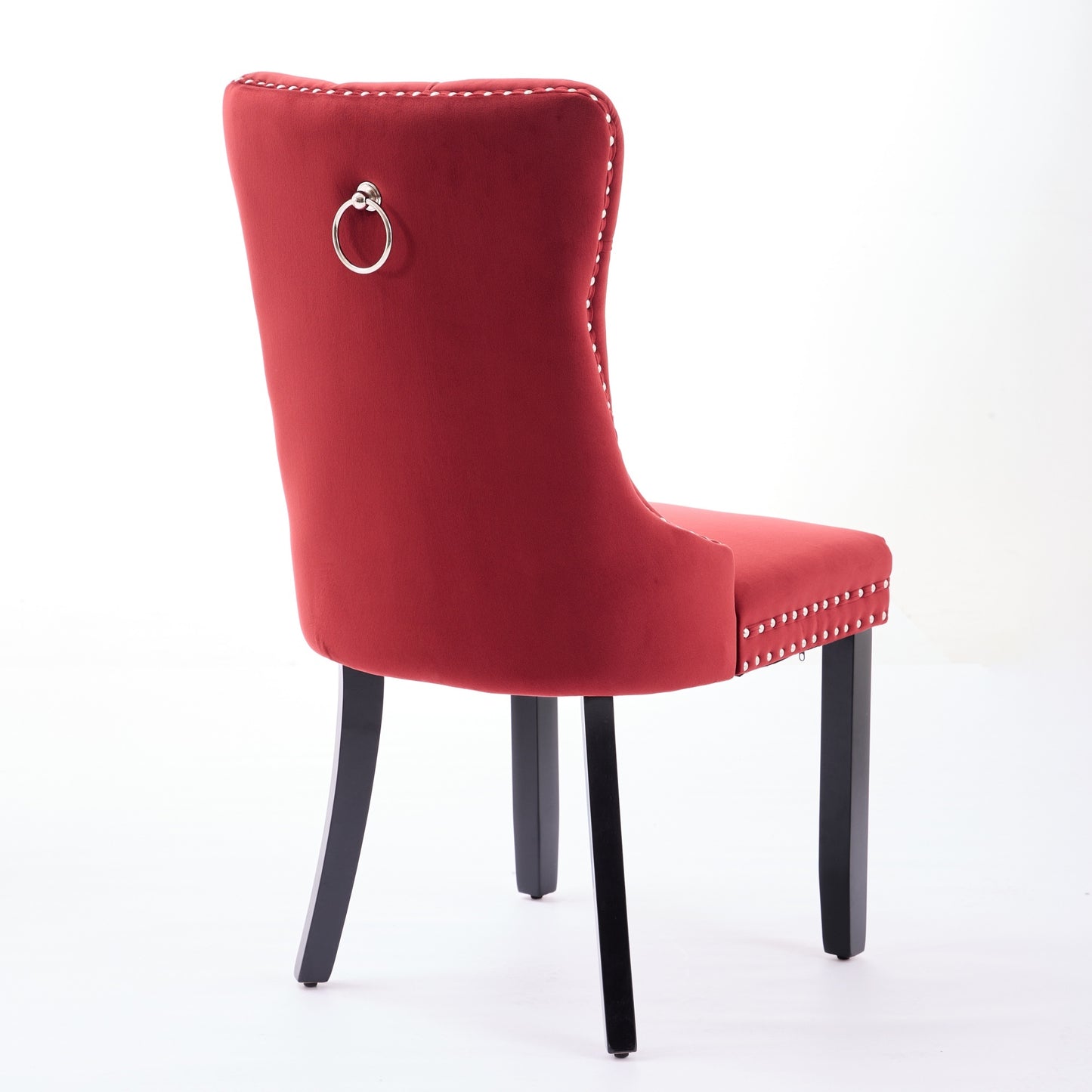 High-End Red Tufted Velvet Dining Chairs 2pc