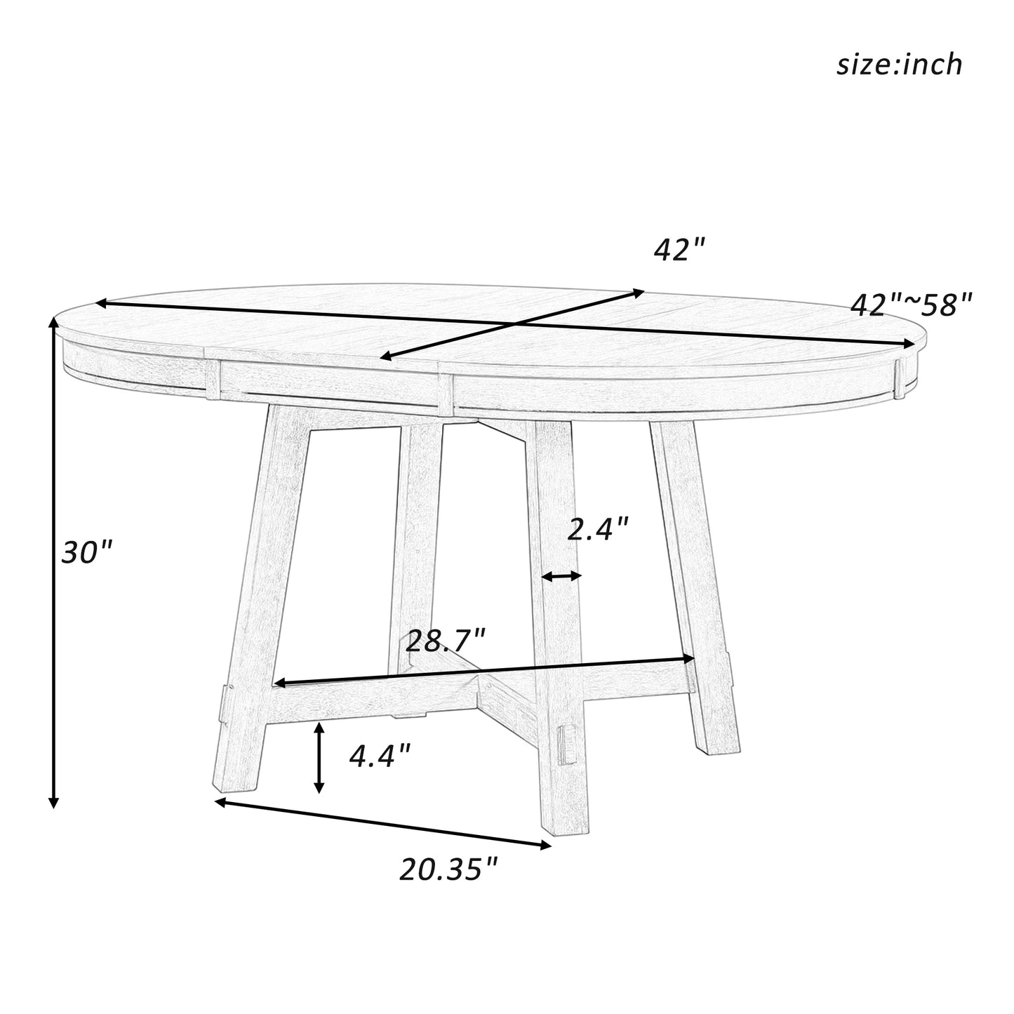 Espresso Round Extendable Dining Table