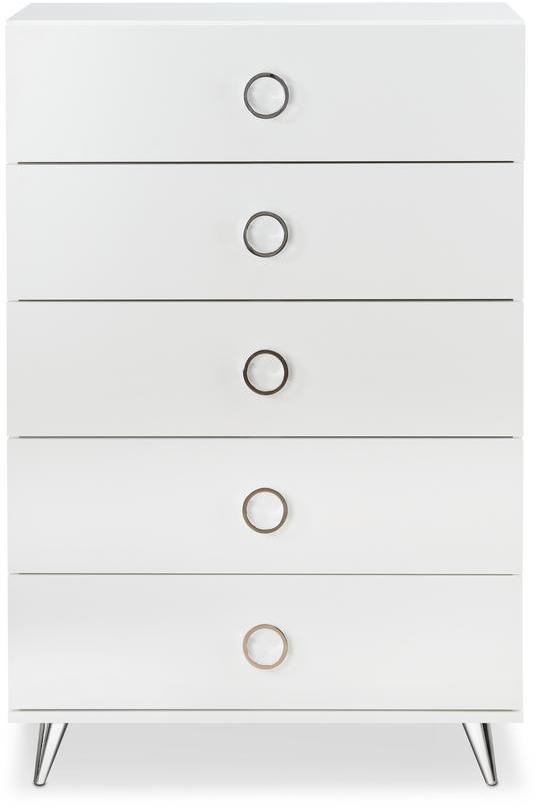 White Elms 5 Drawer Dresser