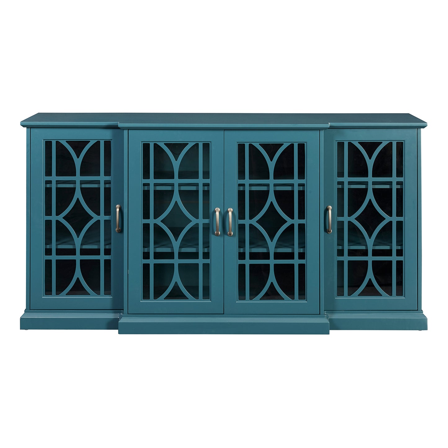 Teal Blue 63" TV Stand Storage Cabinet