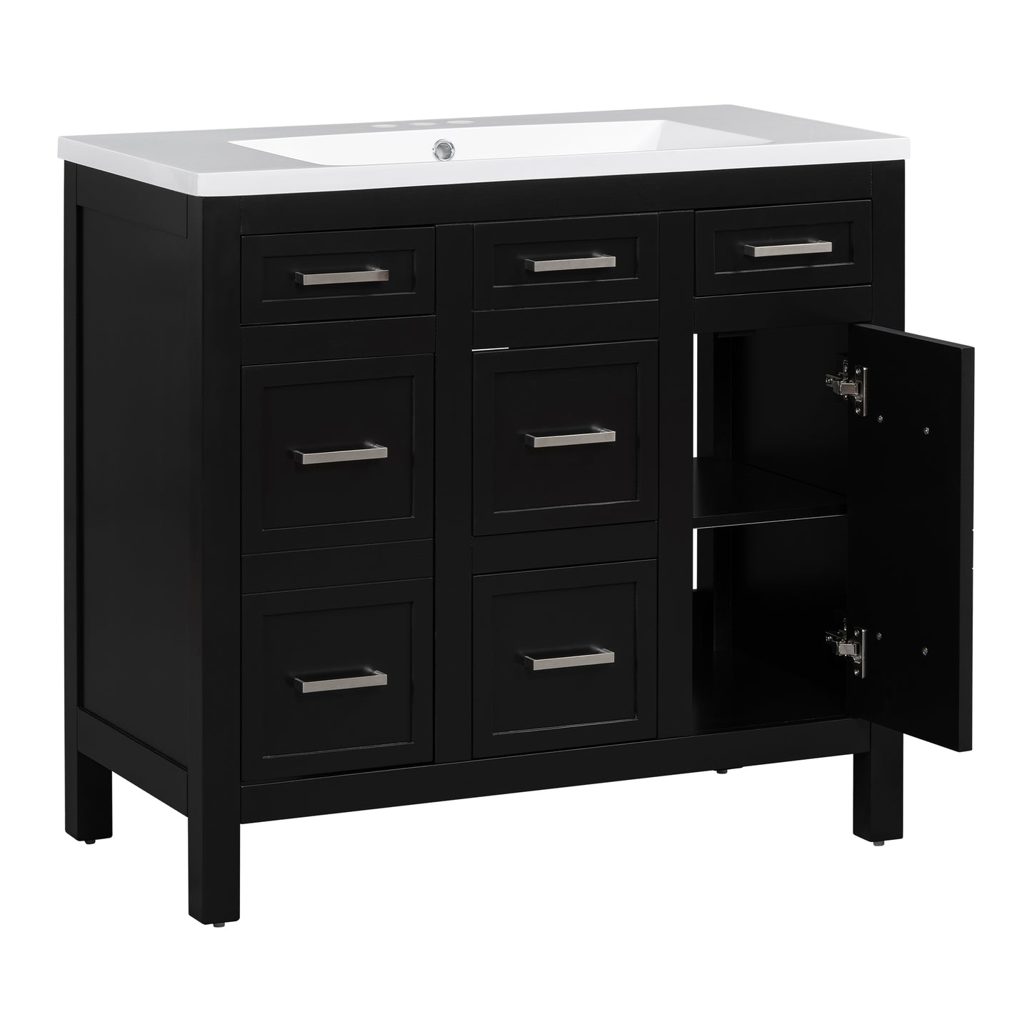 36" Bathroom Vanity Cabinet with Resin Integrated Sink