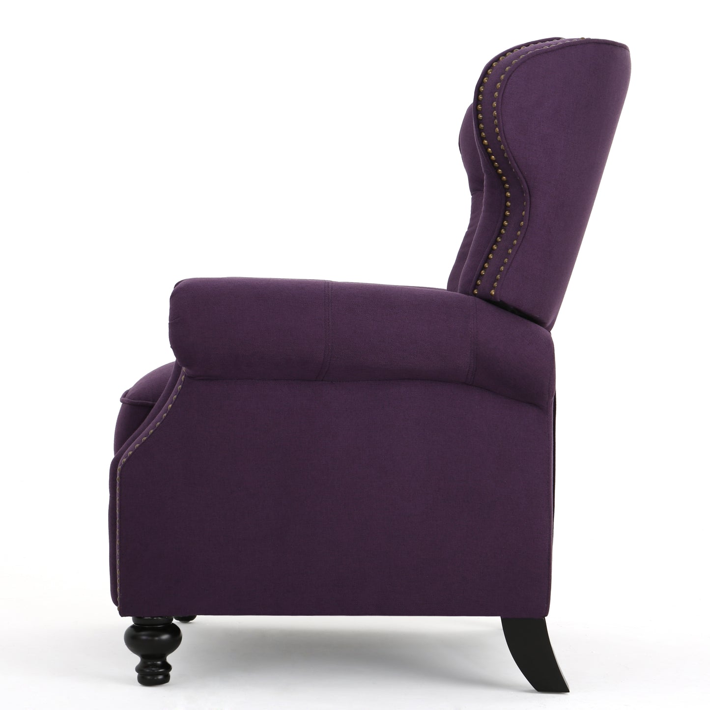 Purple Button Tufted Push Back Recliner