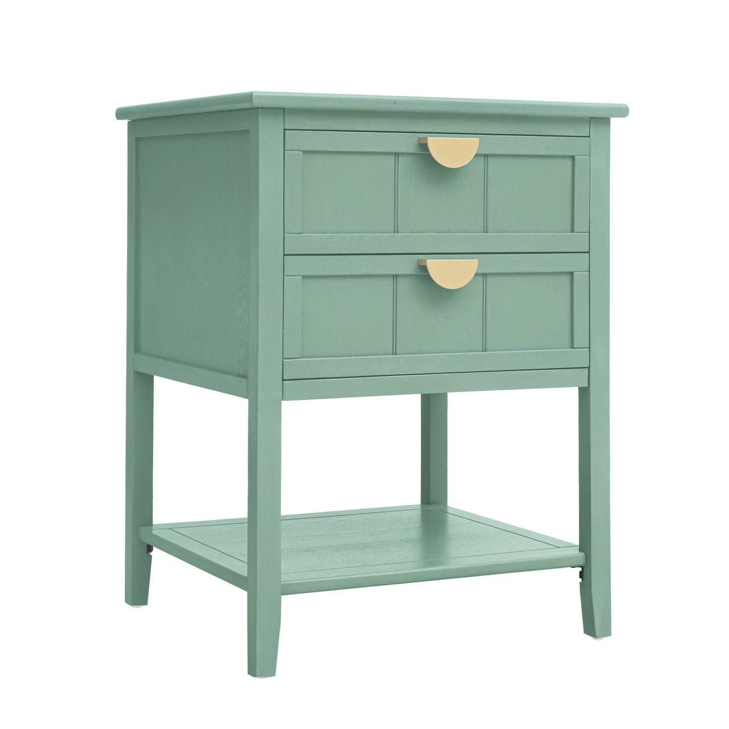 Sturdy 2 Drawer Mint Green Bed Stand