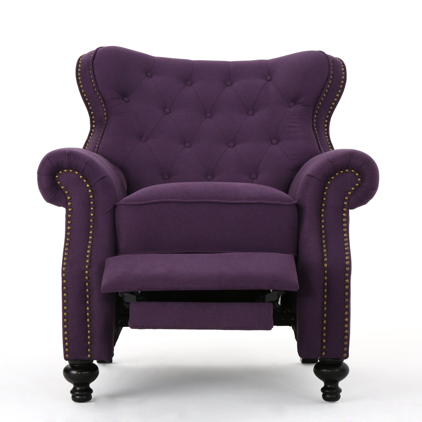 Purple Button Tufted Push Back Recliner