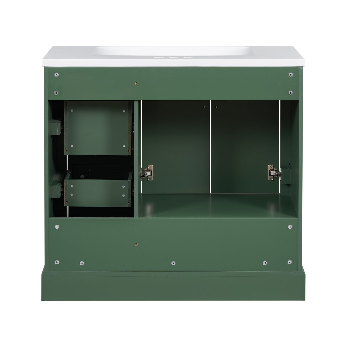 Green Bathroom Vanity with Resin Sink Set