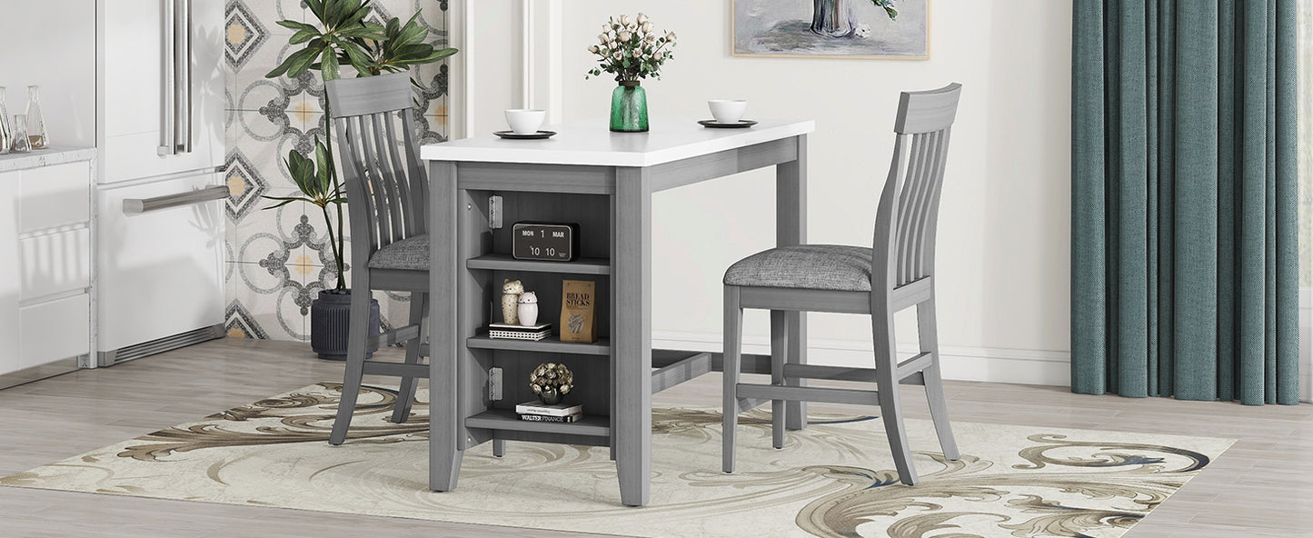 Grey 3-piece Counter Height Dining Set