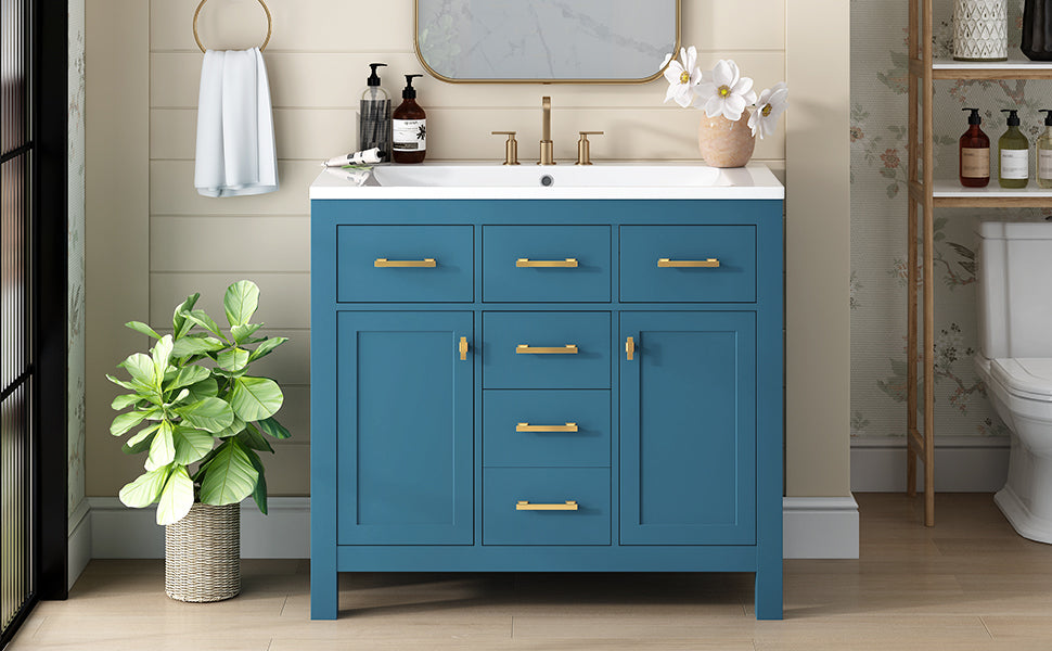 Blue Bathroom Vanity Sink Combo