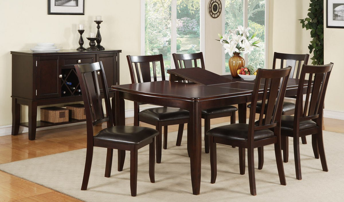 Set of 2 Dark Brown Faux Leather Cushioned Dining Chairs