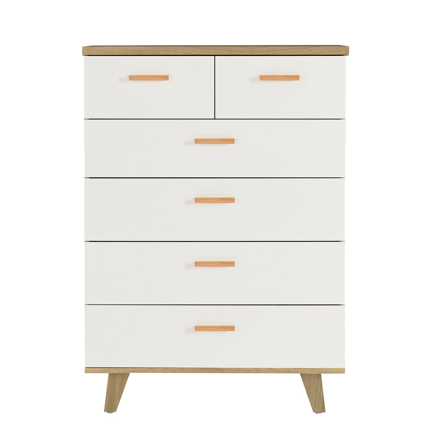 Tall White & Brown Dresser