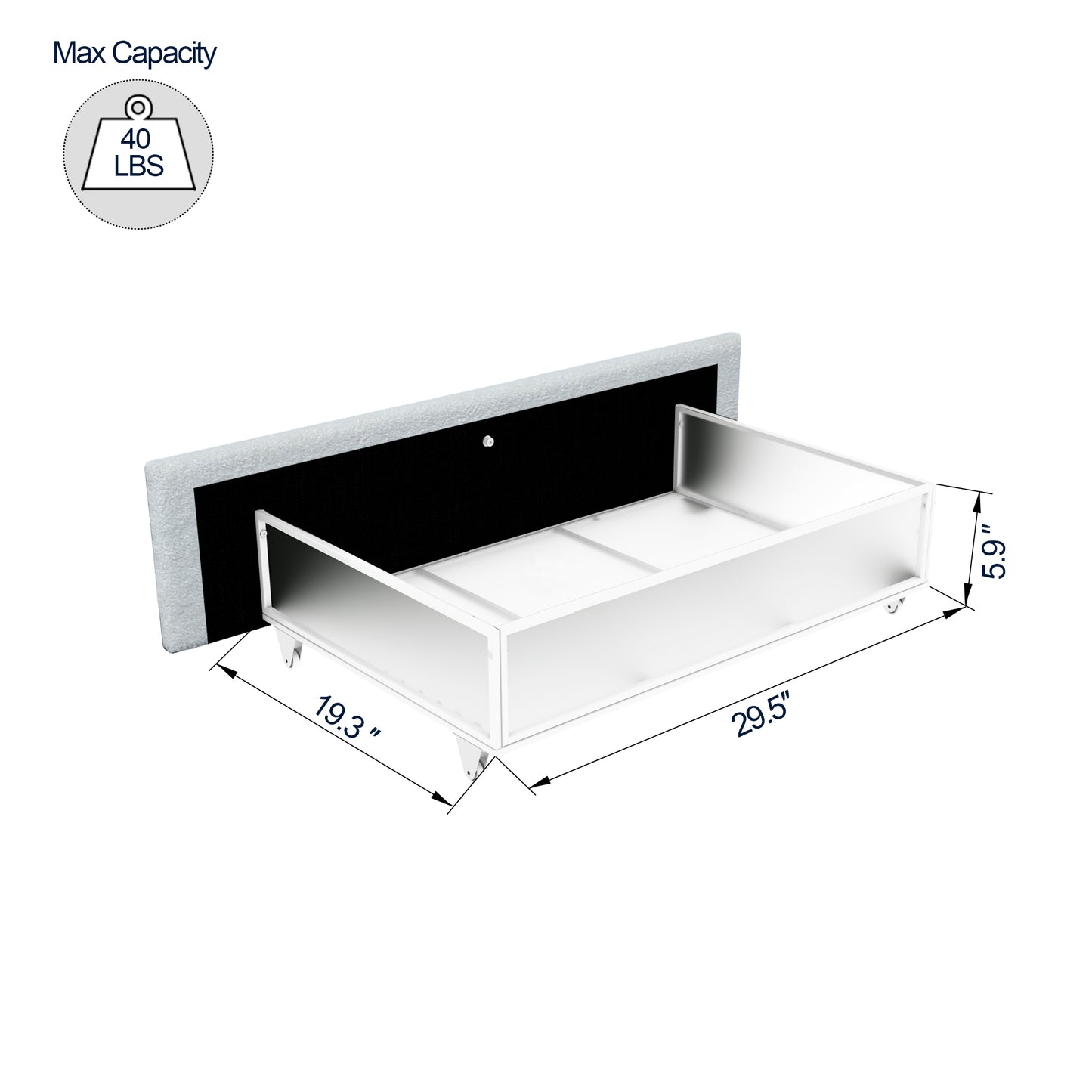 Ivory Boucle Queen Platform Bed with 4 Drawers Storage