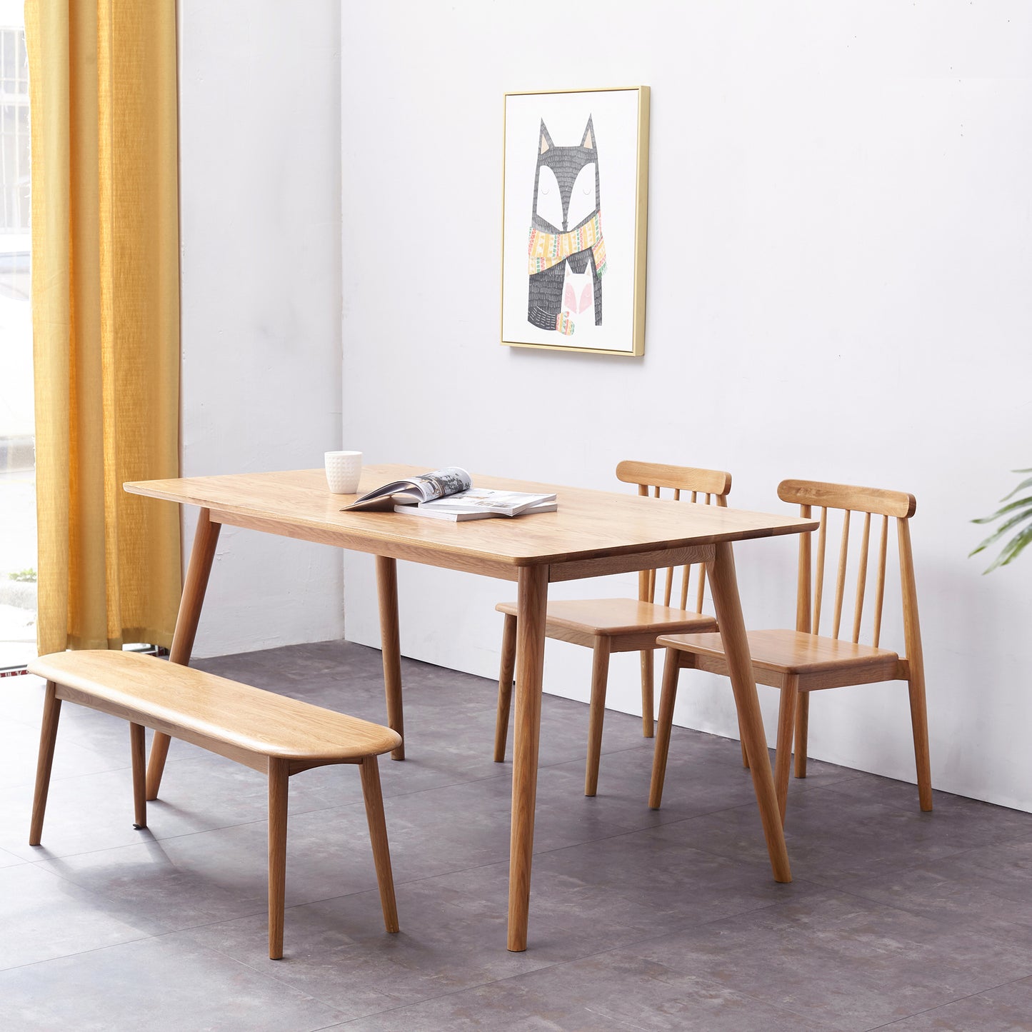 Natural Oak Dining Bench